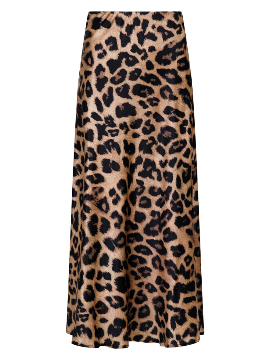 Hubert Hudson tag et billede tom Midi lang nederdel med leopardprint. Fri fragt 500 kr.