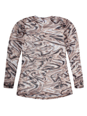 Zhenzi mesh bluse brun - Overdele til Plus size - Zhenzi