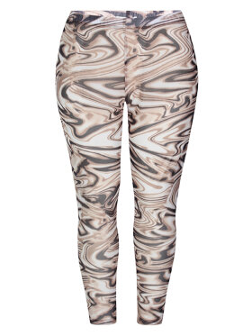 Zhenzi mesh legging brun - Plus size bukser til kvinder - Zhenzi