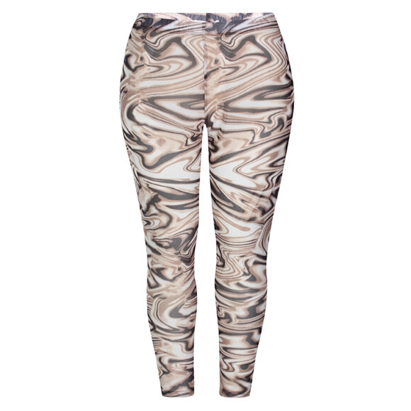 Zhenzi mesh legging brun - Plus size bukser til kvinder - Zhenzi