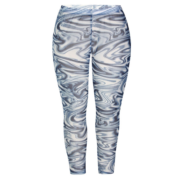 Zhenzi mesh legging blå - Plus size bukser til kvinder - Zhenzi