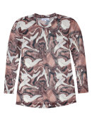 Zhenzi mesh bluse brun/off - Overdele til Plus size - Zhenzi