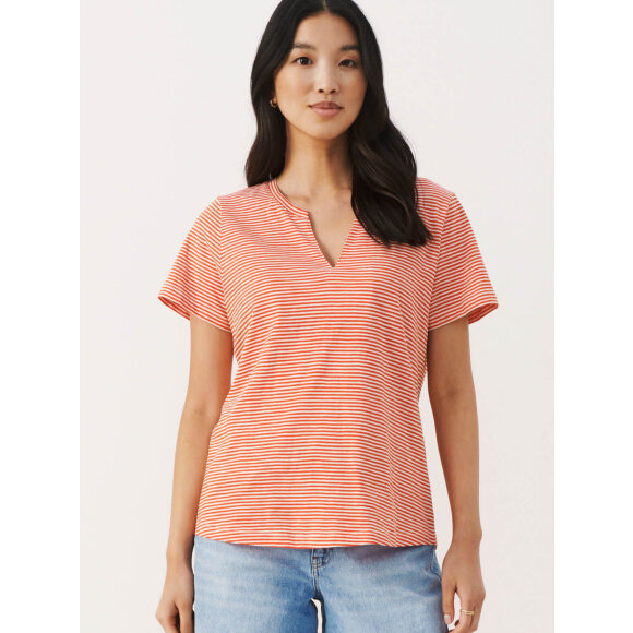 PartTwo T-shirt Strib Rød/Hvid - Dame - T-shirts - Part Two