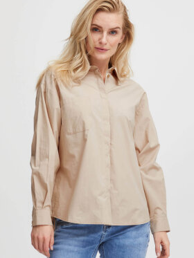 Pulz Jeans skjorte sand - Skjorter til kvinder - PULZ Jeans