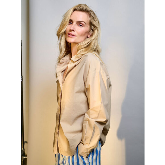 Pulz Jeans skjorte sand - Skjorter til kvinder - PULZ Jeans