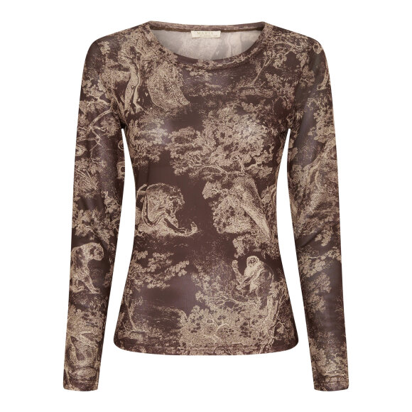 Marta mesh brun mix - Dame - Bluser - MARTA