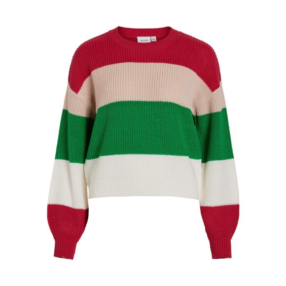 Vila strik pink/grøn - Lækre striktrøjer til kvinder - VILA