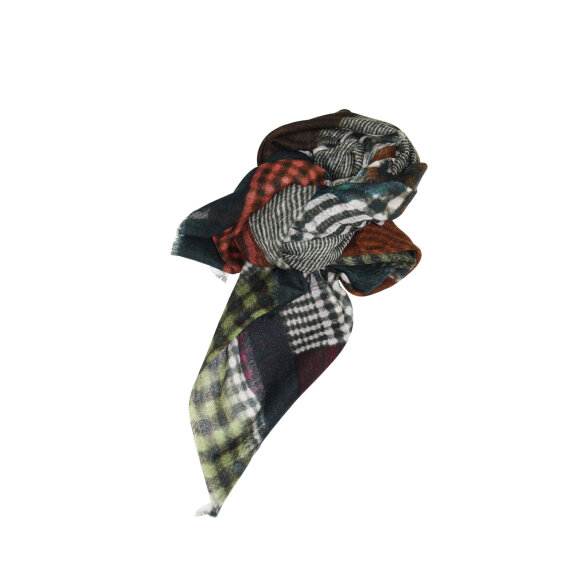 Mathlau tørklæde uld grøn/brun - Tørklæder - Mathlau