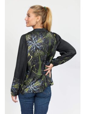 2-Biz bluse grøn/sort - Dame - Bluser - 2-Biz