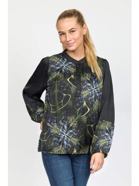 2-Biz bluse grøn/sort - Dame - Bluser - 2-Biz