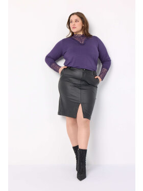 Wasabiconcept nederdel sort coated - Plus size bukser til kvinder - Wasabiconcept