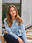 Signature strik lyseblå prikket - Lækre striktrøjer til kvinder - Signature