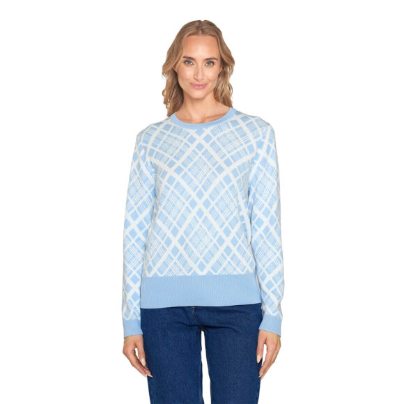 Signature strik lyseblå/off - Lækre striktrøjer til kvinder - Signature