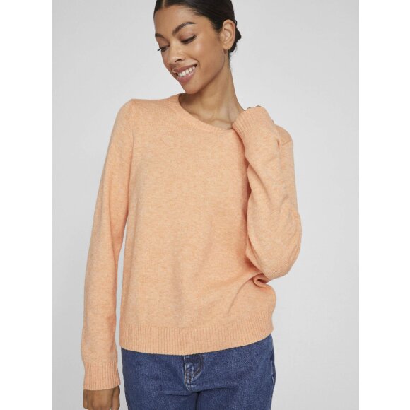 Vila strik lys orange - Lækre striktrøjer til kvinder - VILA