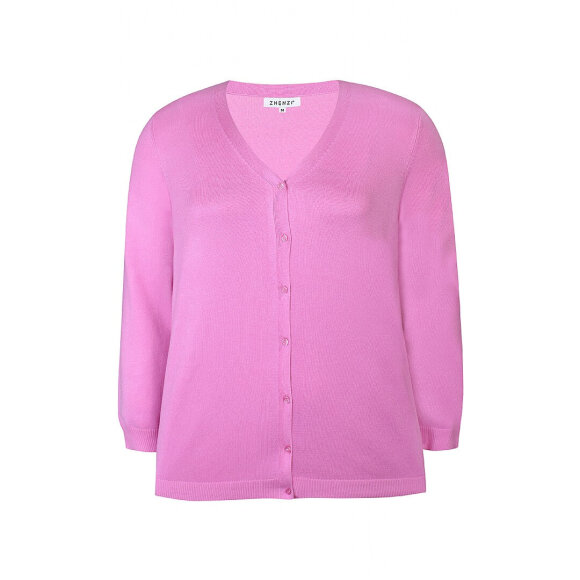 Zhenzi cardigan pink - Overdele til Plus size - Zhenzi
