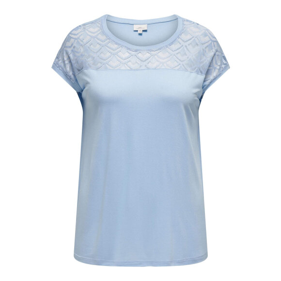 Only Carmakoma t-shirt LYSEBLÅ - Overdele til Plus size - ONLY CarmaKoma