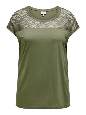 Only Carmakoma T-shirt ARMY - Overdele til Plus size - ONLY CarmaKoma