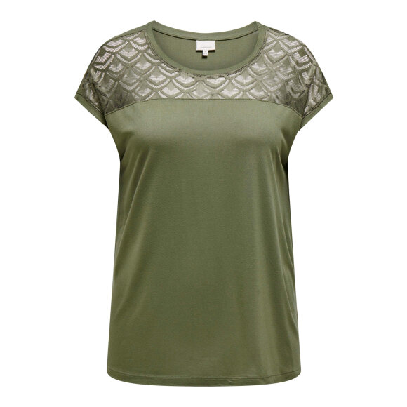 Only Carmakoma T-shirt ARMY - Overdele til Plus size - ONLY CarmaKoma