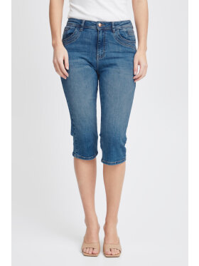 Pulz Jeans Buks Capri mellem blå - Dame - Bukser - PULZ Jeans Pulz Jeans Buks Capri mellem blå - Dame - Bukser - PULZ Jeans