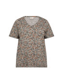 Wasabiconcept T-shirt Turkis blomstre - Overdele til Plus size - Wasabiconcept