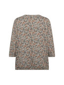 Wasabi Bluse Turkis blomstret - Overdele til Plus size - Wasabiconcept