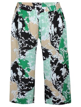 Zhenzi Buks grøn mix - Plus size bukser til kvinder - Zhenzi