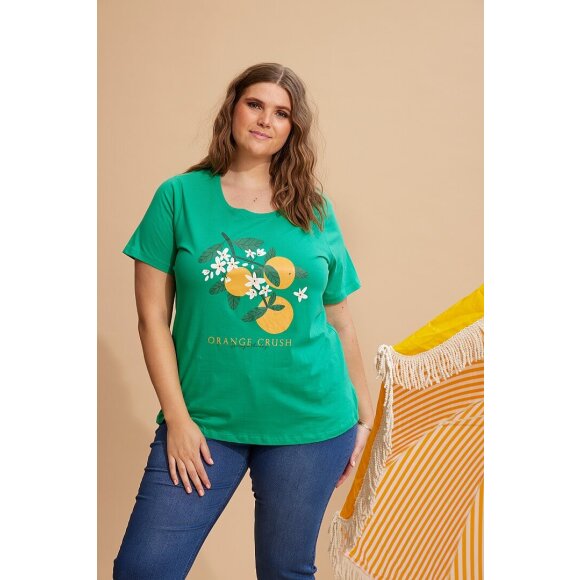 Zhenzi t-shirt grøn - Overdele til Plus size - Zhenzi