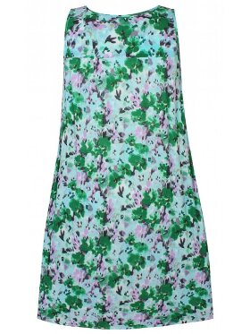 Zhenzi kjole grøn blomstret - Mellemlange kjoler - Zhenzi