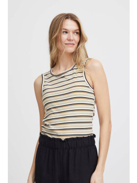 Fransa Top camel/sort - Toppe til dame - Sommertoppe mm. - FRANSA