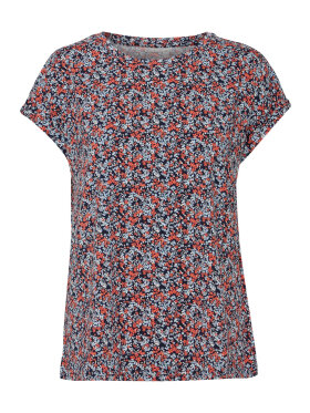 FRANSA - Fransa T-shirt blå/rød blomst