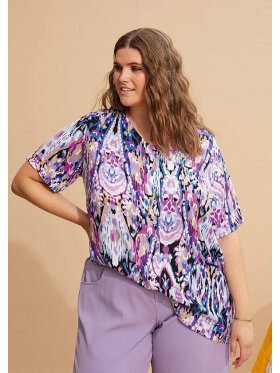 Zhenzi Bluse lilla mix - Overdele til Plus size - Zhenzi