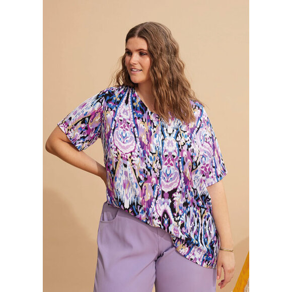 Zhenzi Bluse lilla mix - Overdele til Plus size - Zhenzi
