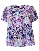 Zhenzi Bluse lilla mix - Overdele til Plus size - Zhenzi