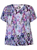 Zhenzi Bluse lilla mix - Overdele til Plus size - Zhenzi
