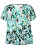 Zhenzi bluse grøn mix - Overdele til Plus size - Zhenzi