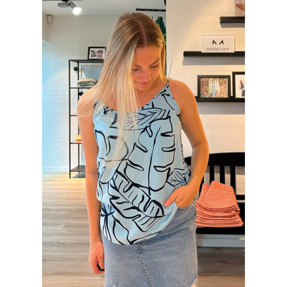 Fransa Top Lyseblå/navy - Toppe til dame - Sommertoppe mm. - FRANSA