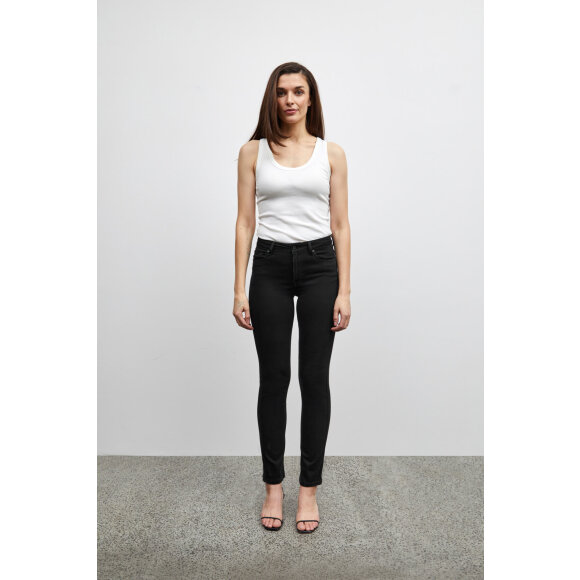 Pulz buks sort denim - Dame - Bukser  - PULZ Jeans