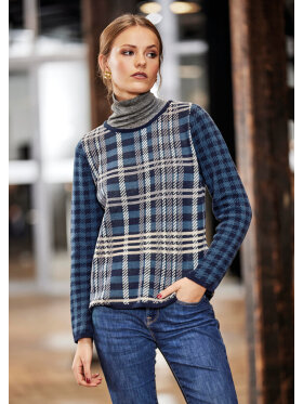 Skovhuus Strik Ternet Blå - Lækre striktrøjer til kvinder - Skovhuus