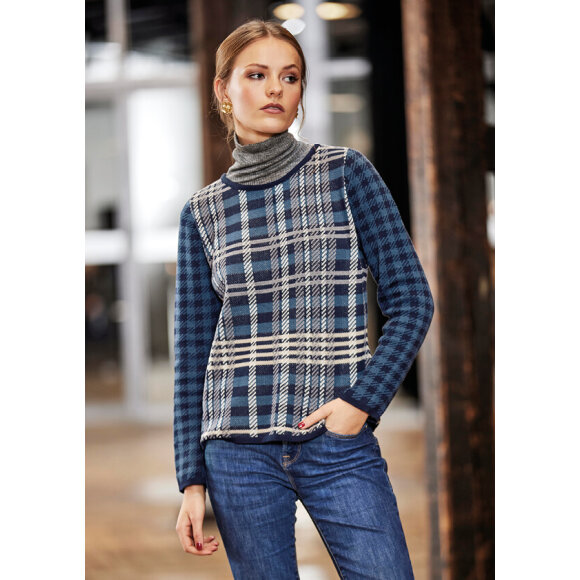 Skovhuus Strik Ternet Blå - Lækre striktrøjer til kvinder - Skovhuus