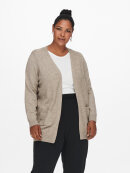 Only Carmakoma Cardigan Sand - Overdele til Plus size - ONLY CarmaKoma