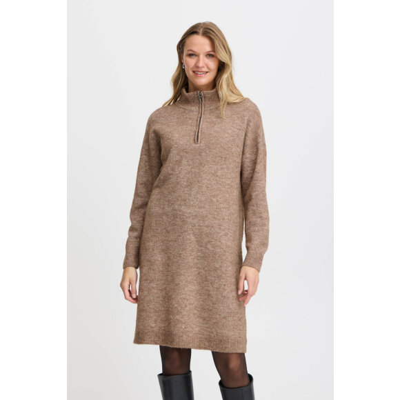 Fransa Strik Kjole Brun - Mellemlange kjoler - FRANSA