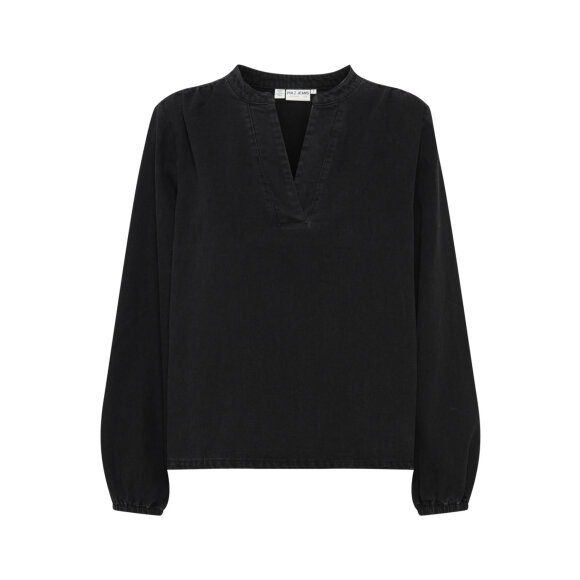 Pulz Bluse Sort Denim - Dame - Bluser - PULZ Jeans