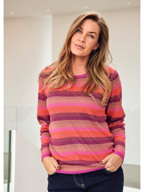 Signature strik pink stribet - Lækre striktrøjer til kvinder - Signature