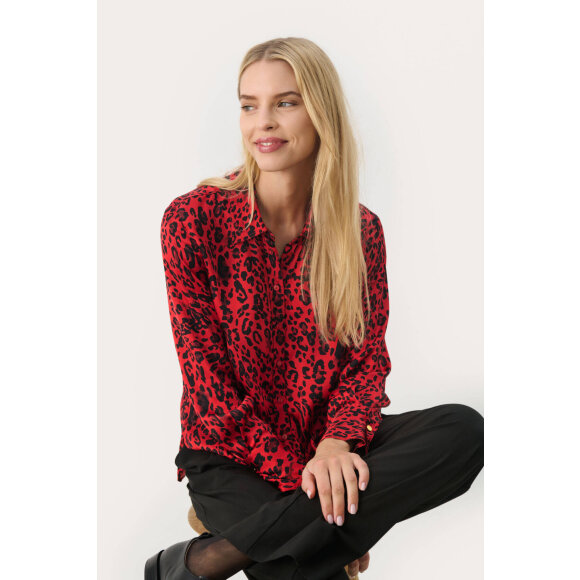 Part Two skjorte rød leo - Skjorter til kvinder - Part Two Part Two skjorte rød leo - Skjorter til kvinder - Part Two