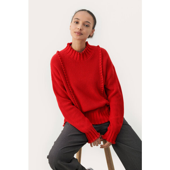 Part two strik rød - Lækre striktrøjer til kvinder - Part Two