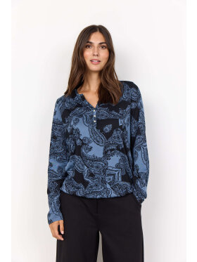 Soyaconcept - Soyaconcept bluse sort/blå mix Soyaconcept - Soyaconcept bluse sort/blå mix