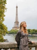 Neo Noir bluse sand/sort - Dame - Bluser - Neo Noir