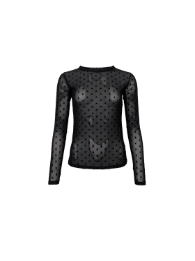 Black Colour Mesh sort - Dame - Bluser - Black Colour