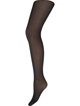 Decoy strømpebuks zig zag sort - Strømper & strømpebukser - Decoy