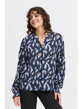 FRANSA - Fransa Bluse blå mix FRANSA - Fransa Bluse blå mix